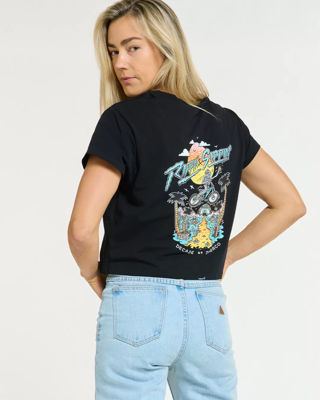 Womens Cotton Crop | Decade of Black*DHaRCO Cheap